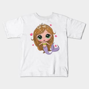 Cute Cartoon Mermaid Kids T-Shirt